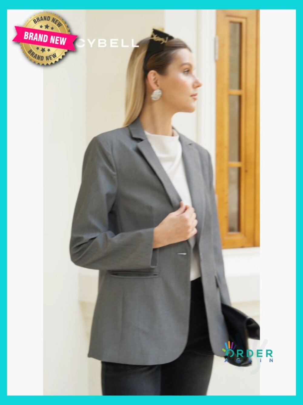 Casual Open Front Long Sleeve Blazer Work Office Suit Jacket Notch Collar - Picture 6 of 7